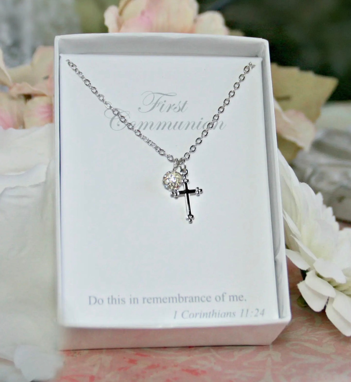 First Communion Cross + Crystal