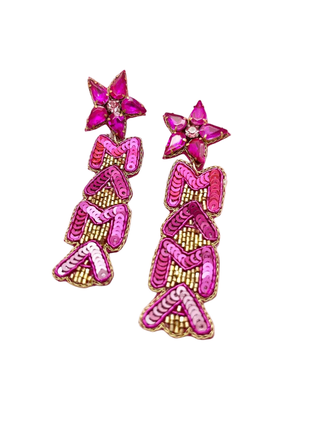Beaded Earrings - Mama