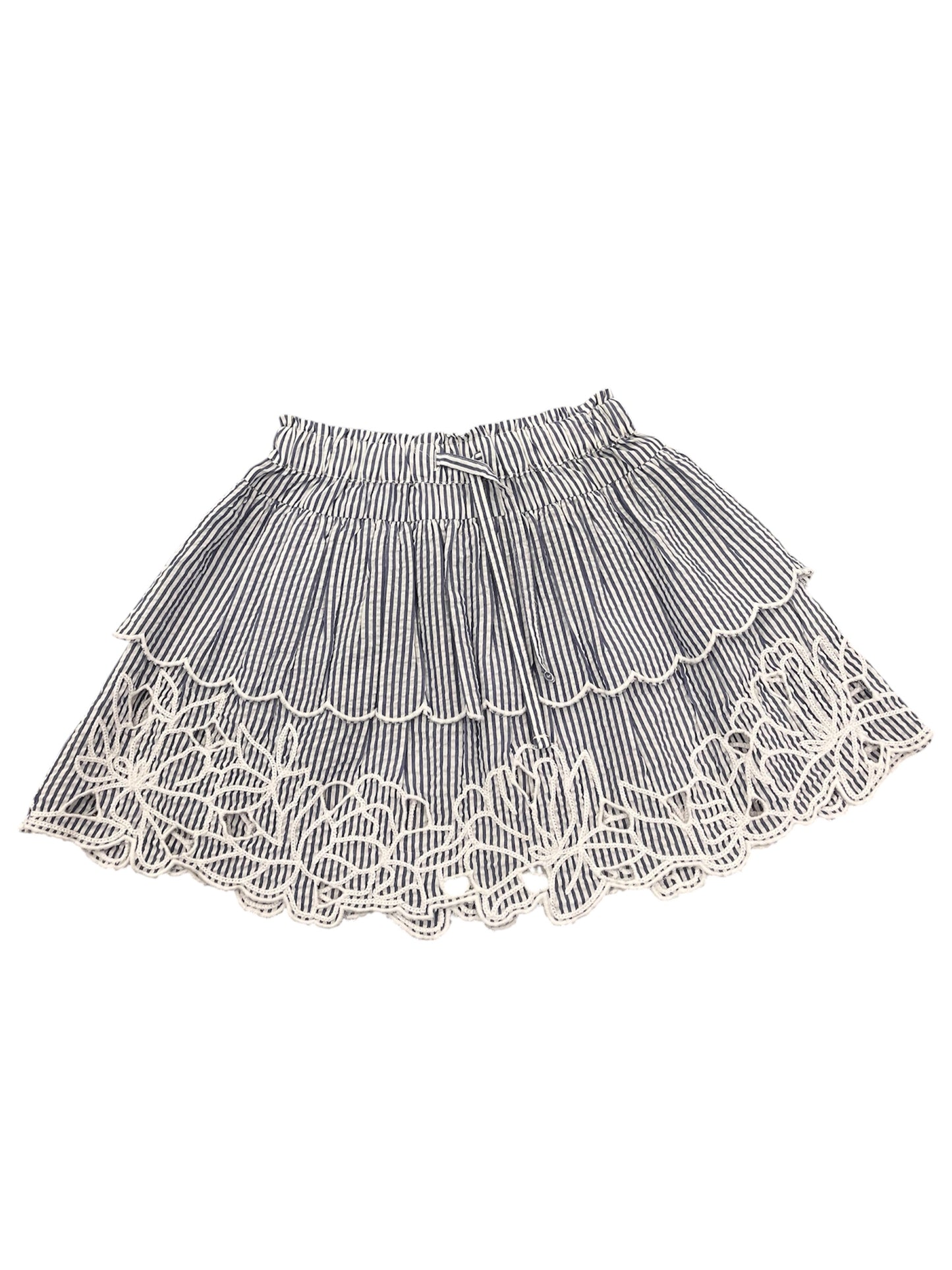 Seersucker Tiered Skirt