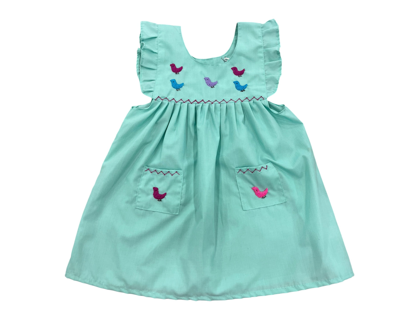 Embroidered Flutter Dress