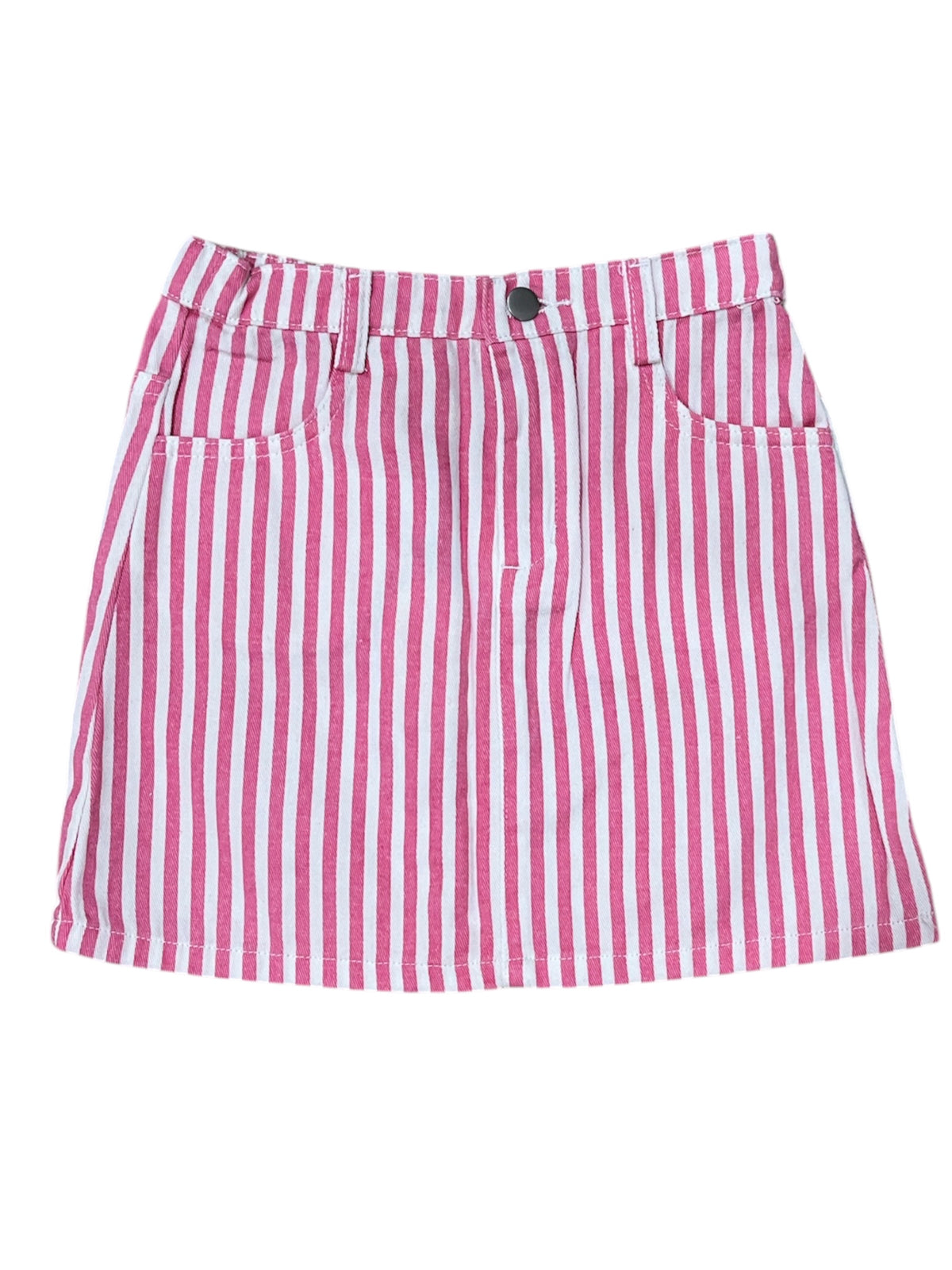 Pinstripe Denim Skirt