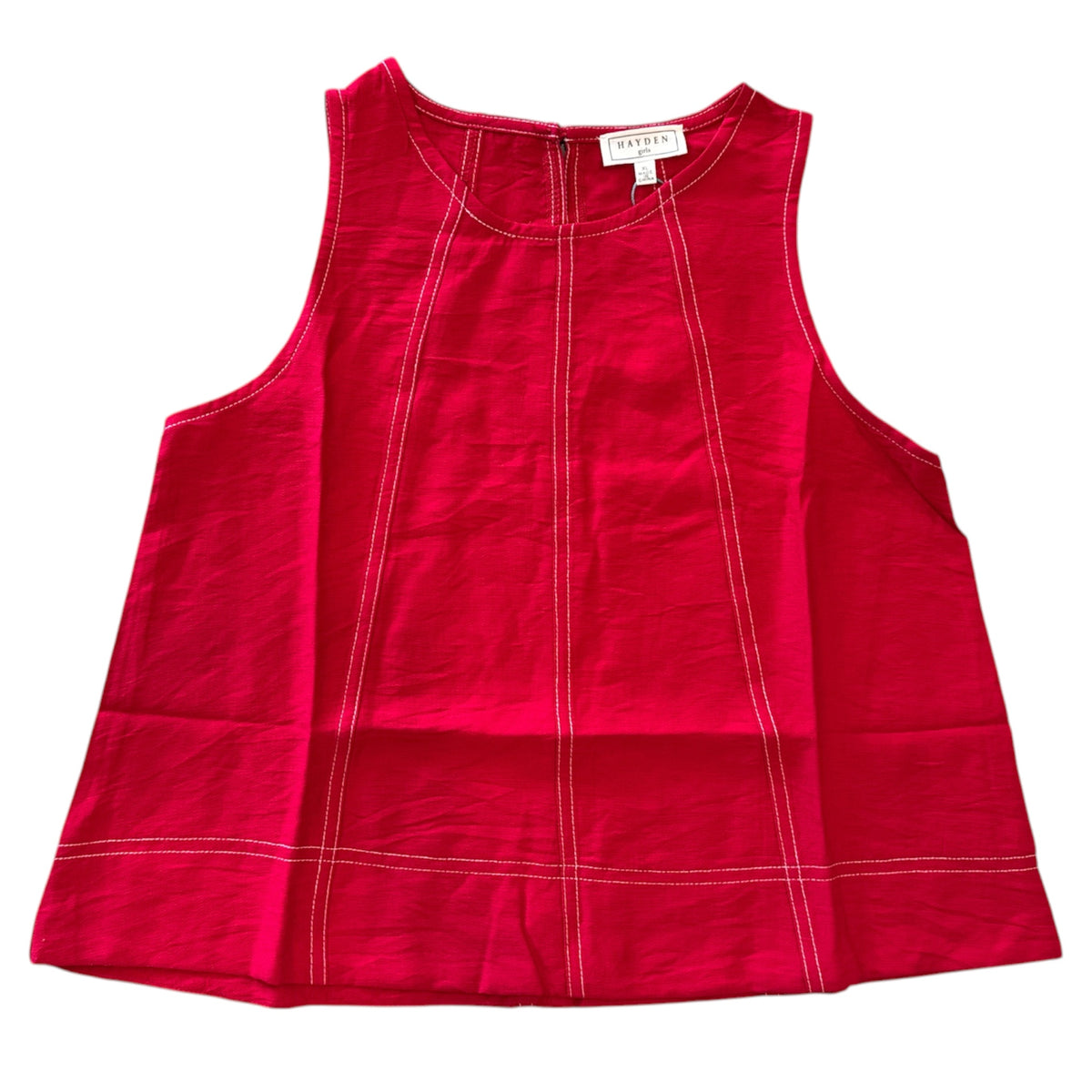 Contrast Stitch Tank - Red
