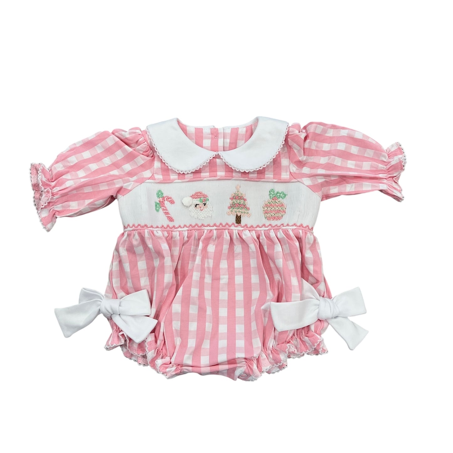 Pink Smocked Christmas Bubble