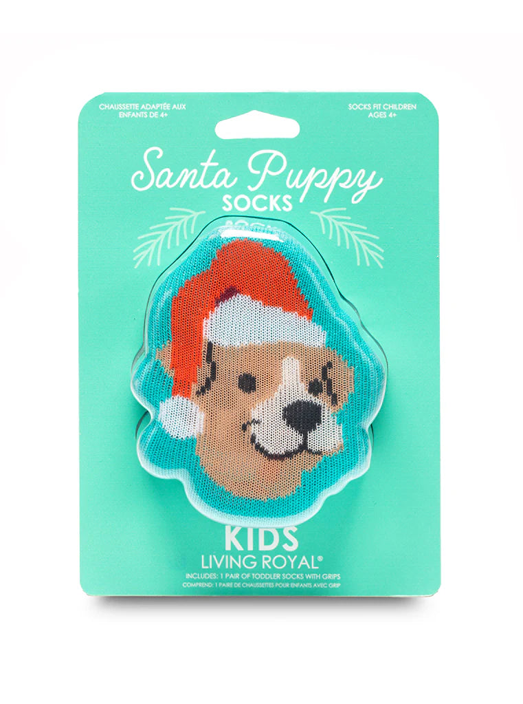 Santa Puppy Socks