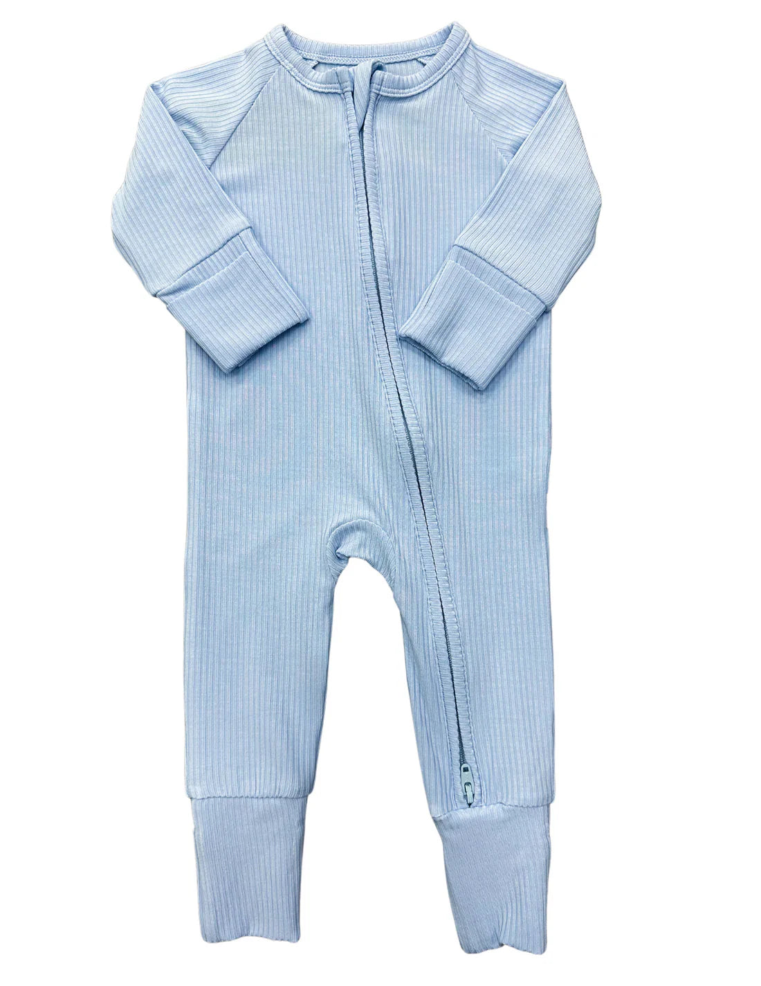 Blue Ribbed Zip Jam