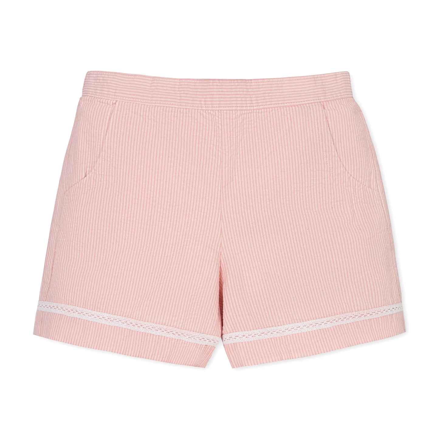 Ruffle Neck Seersucker Pull-On Short