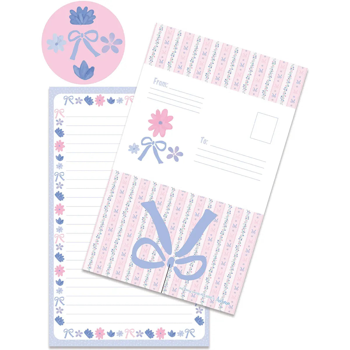 Fold Over Cards - Floral Stripe