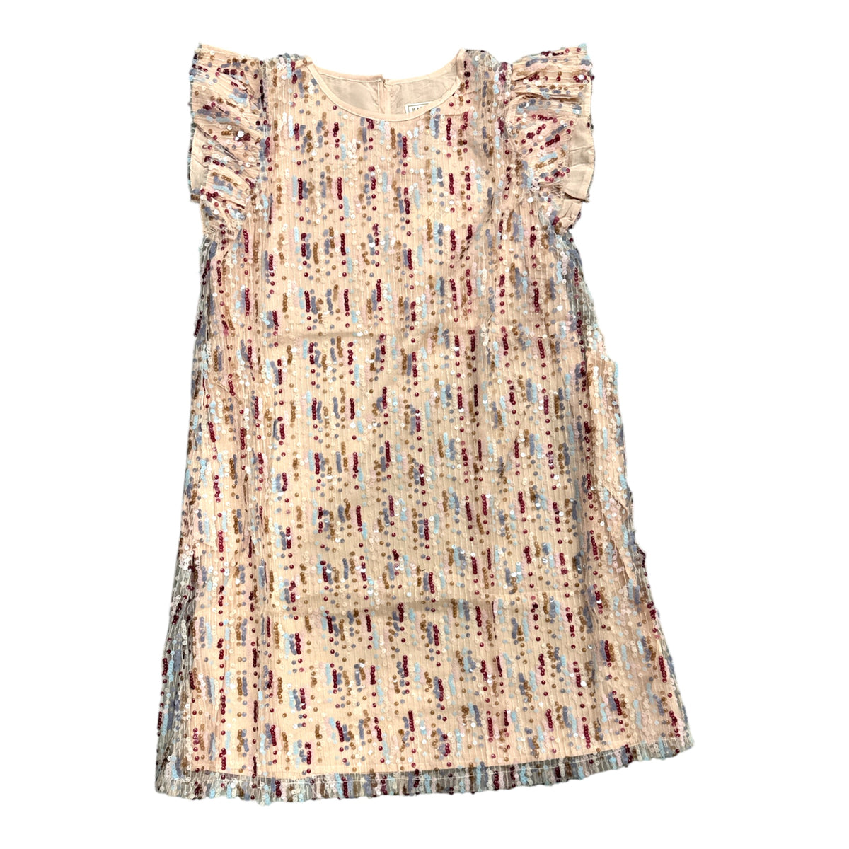 Sequined Ruffle Sleeve Dress