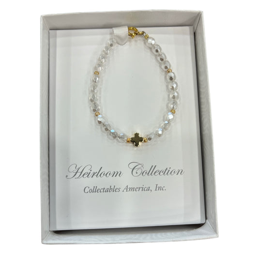 Pearl + Cross Bracelet