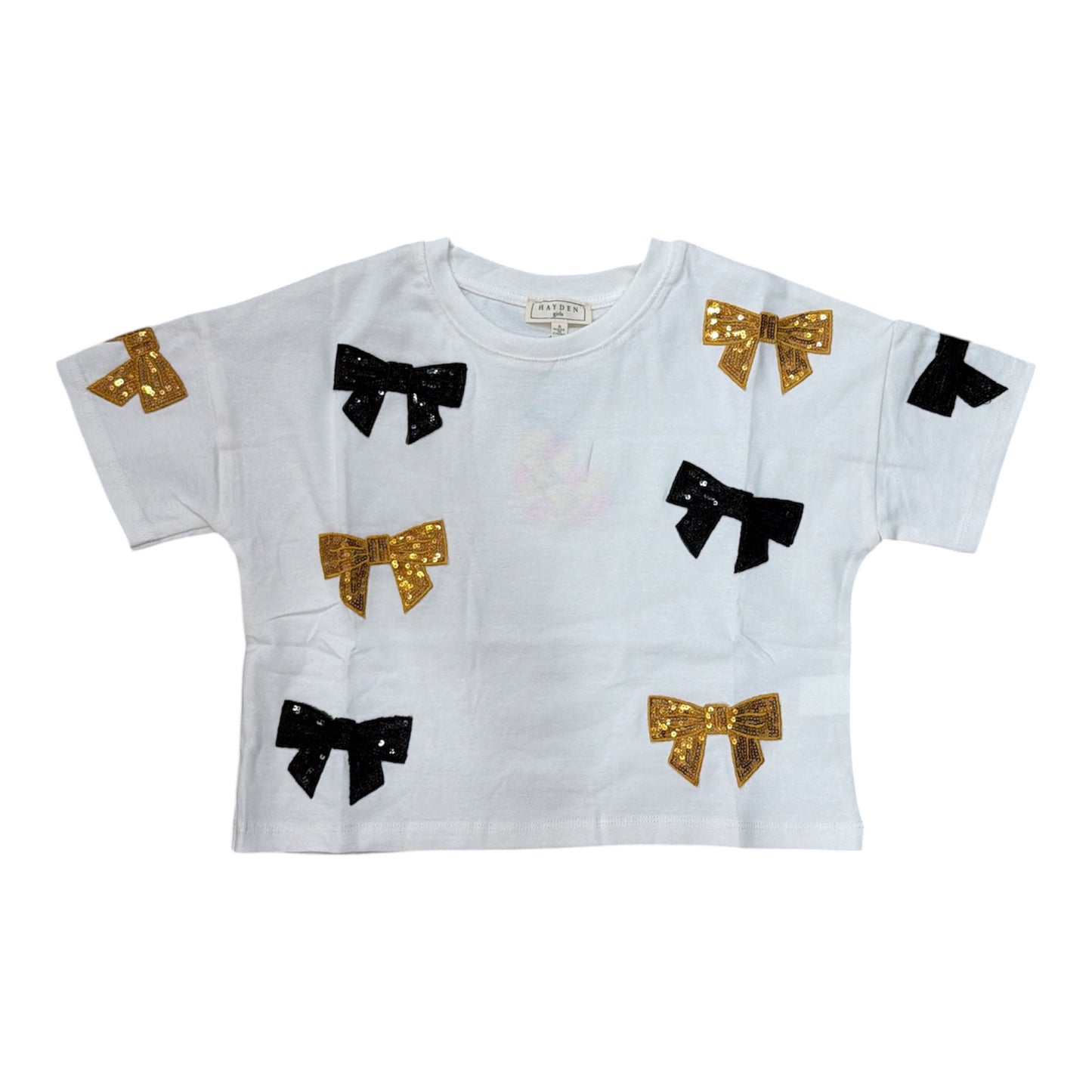 Sequin Bow Top - Black