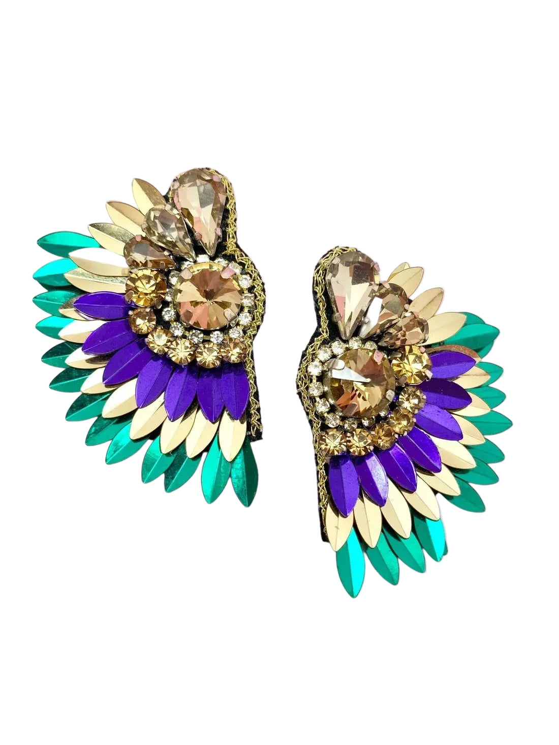 Beaded Earrings - Mardi Gras