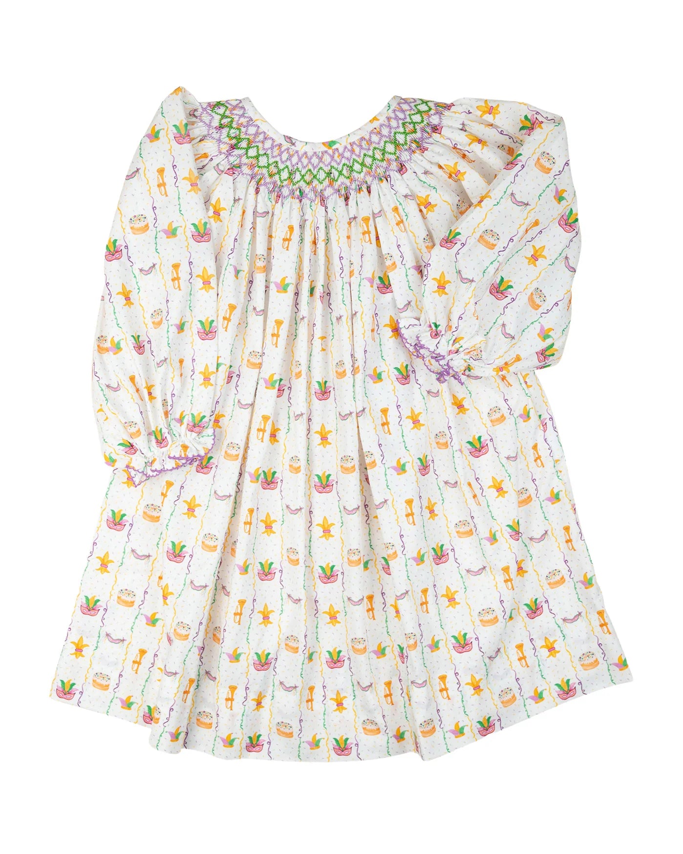 Mardi Gras Smocked Dress
