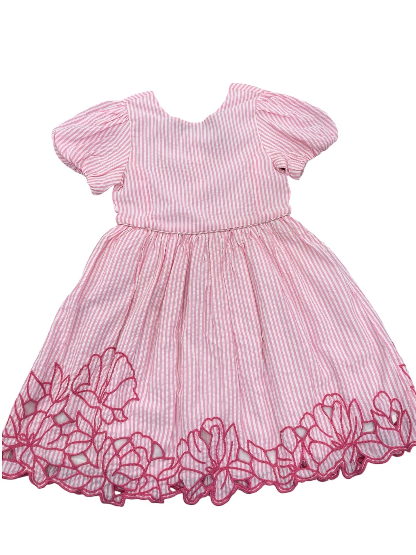 Seersucker Embroidered Dress