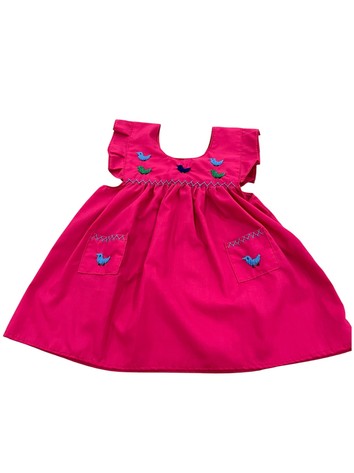 Embroidered Flutter Dress