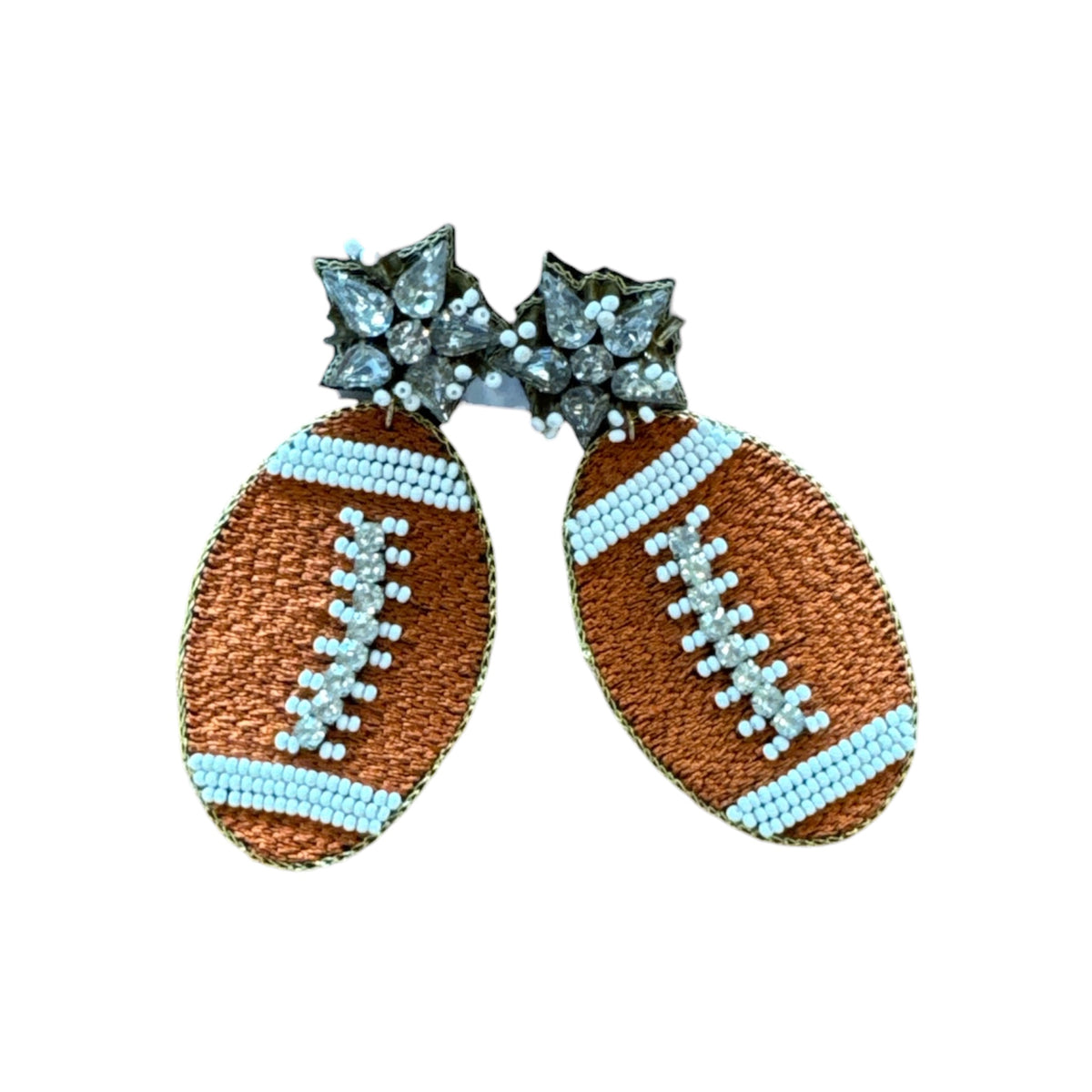 Beaded Earrings - Football