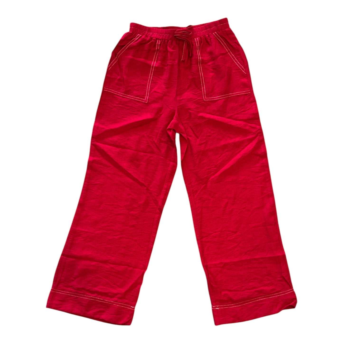 Contrast Stitch Pant - Red