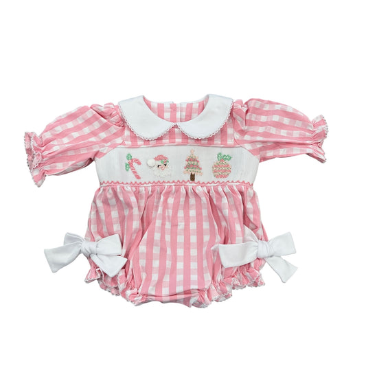 Pink Smocked Christmas Bubble