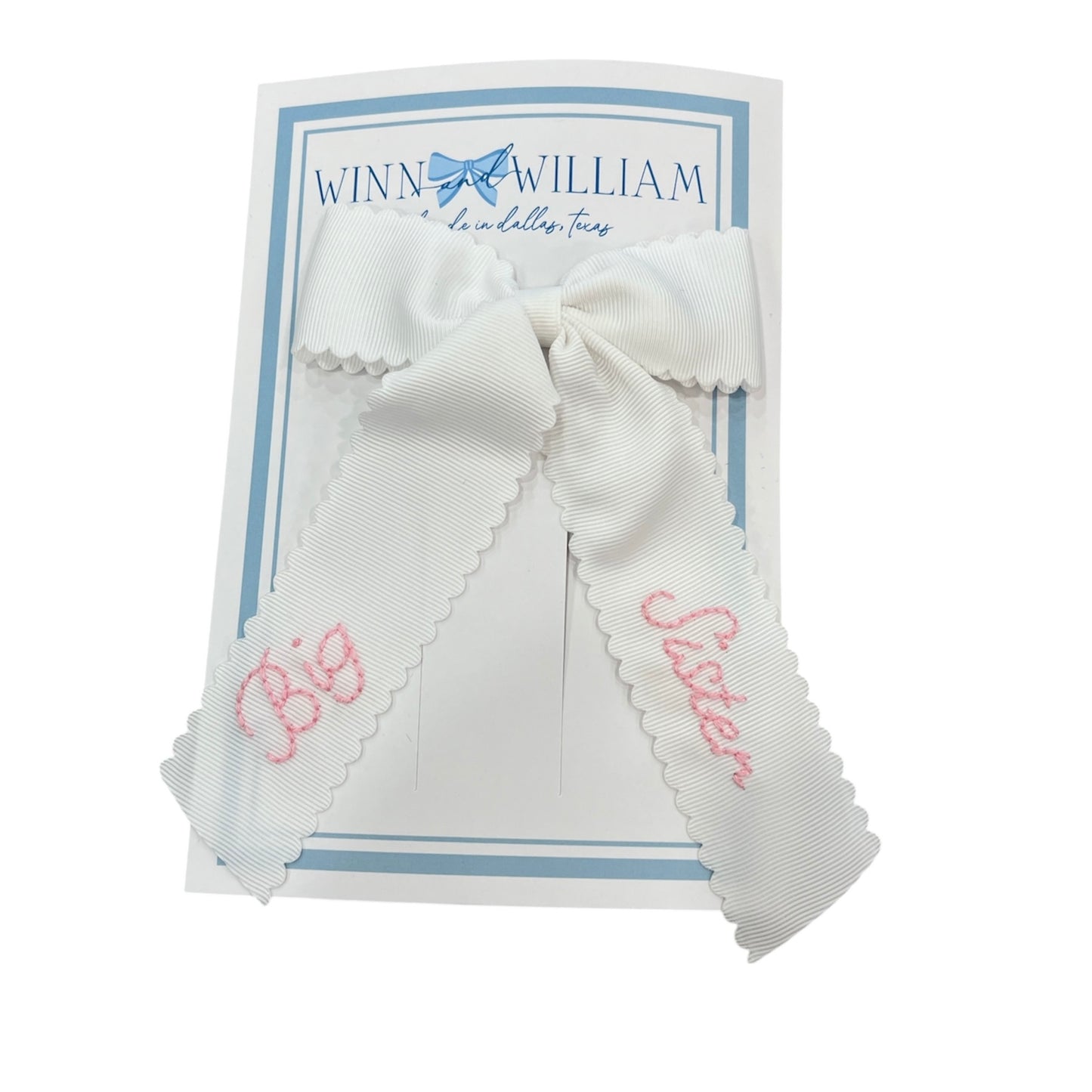 Big Sister Bow White + Pink