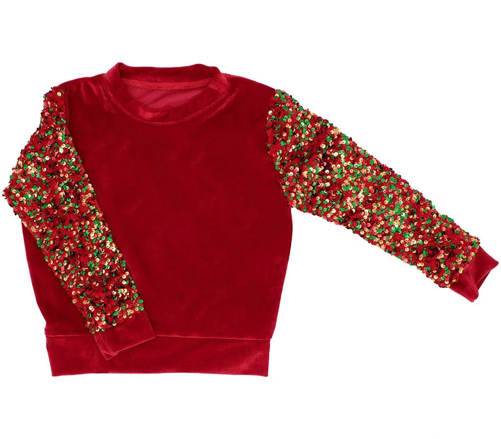 Christmas Sequin Sleeve Top