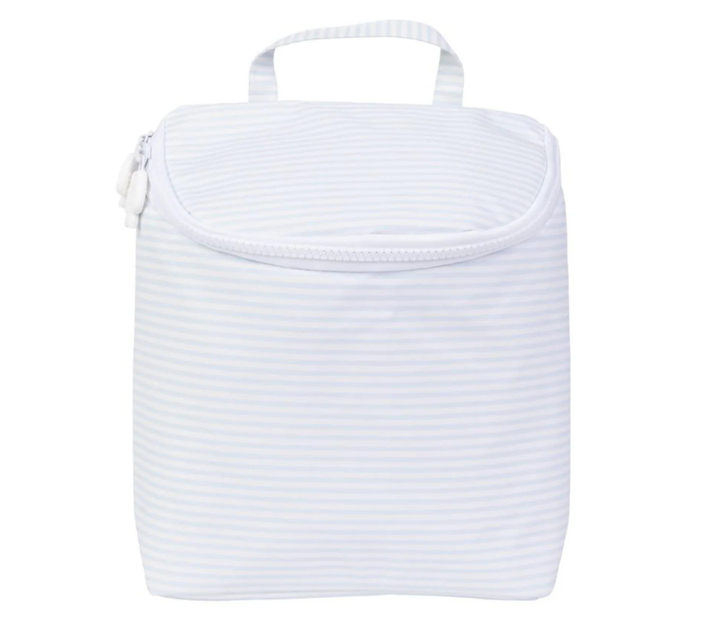striped blue bag