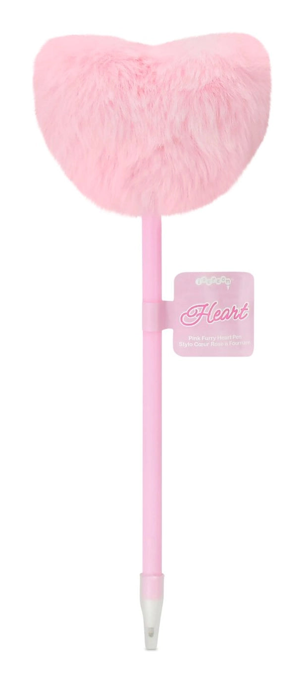 Pink Furry Heart Pens