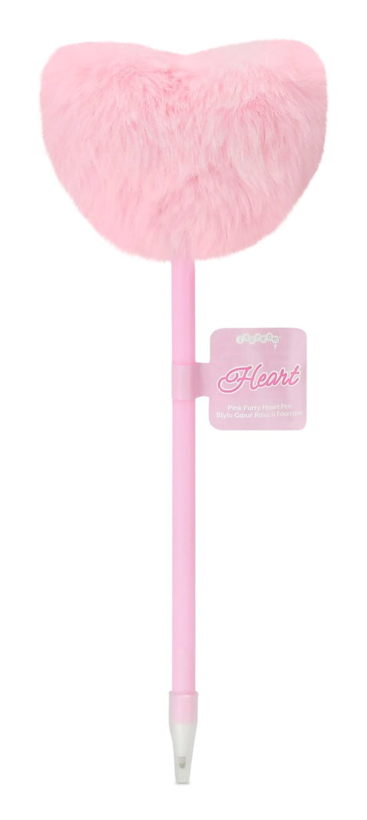 Pink Furry Heart Pens