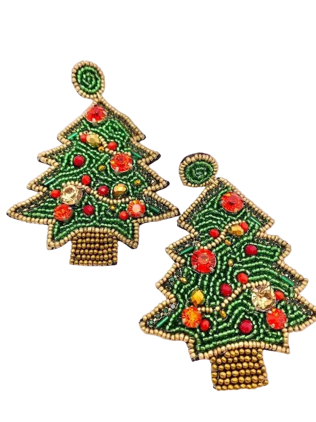 Beaded Earrings - Christmas