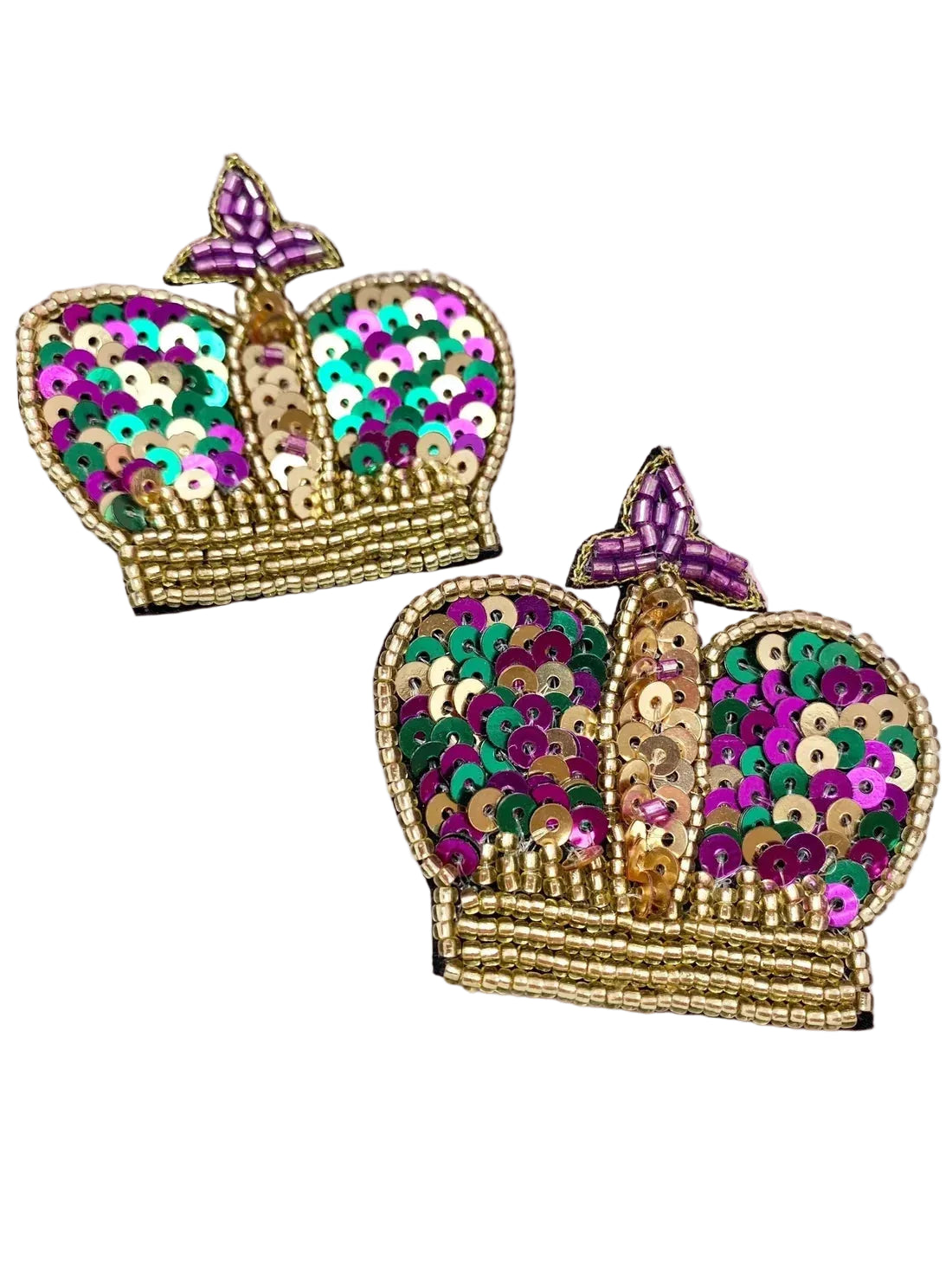 Beaded Earrings - Mardi Gras
