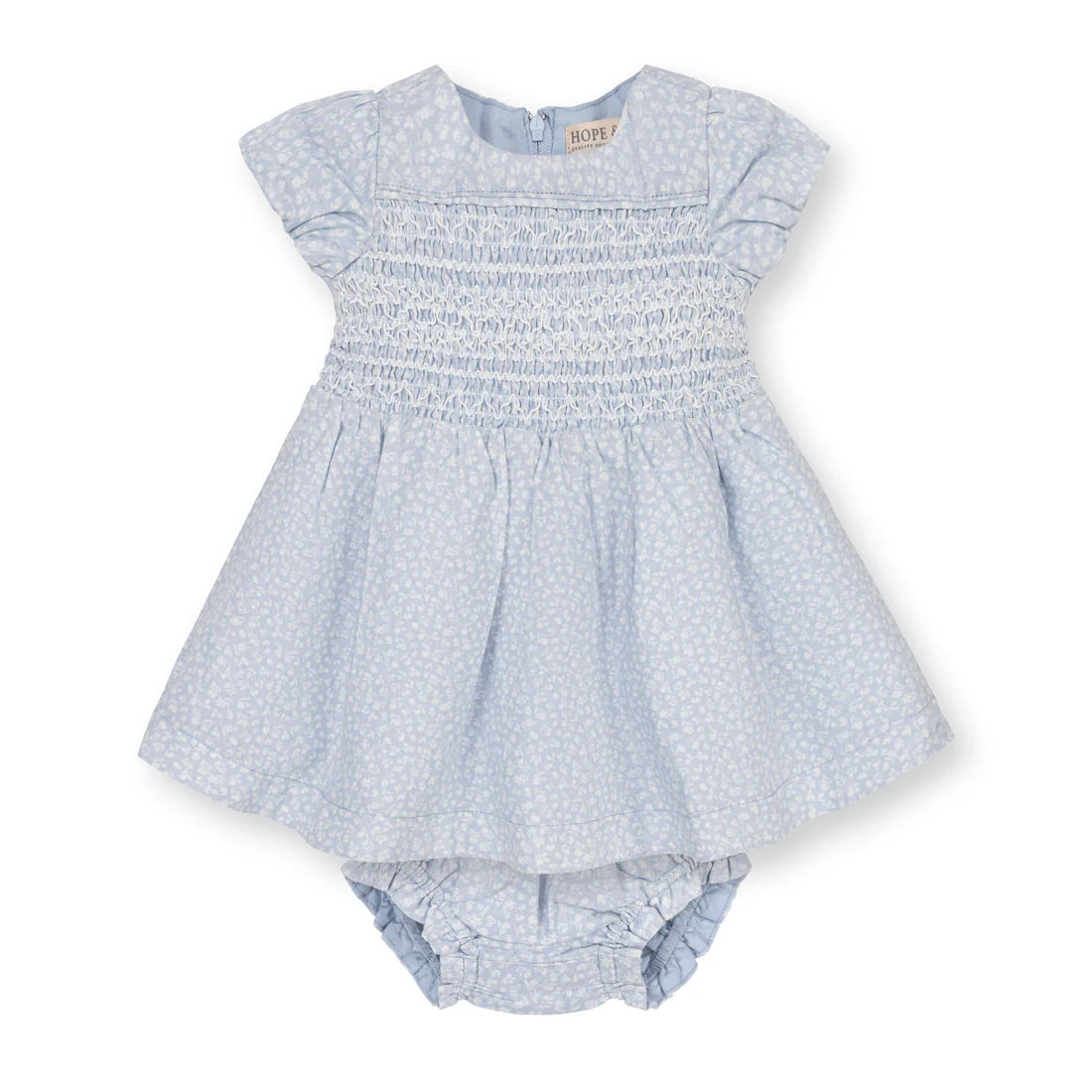 Linen Smocked Puff Sleeve